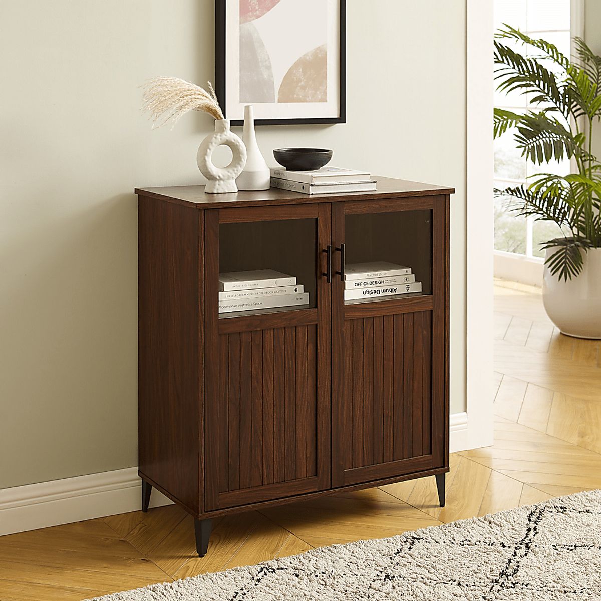 Gradendale Walnut Dark Wood Accent Cabinet | Rooms to Go