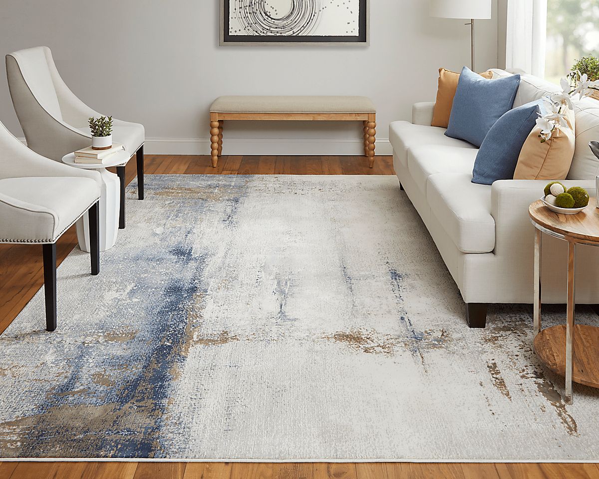Grafchill Blue,Brown,Ivory Beige,Blue,Brown Rugs | Rooms to Go