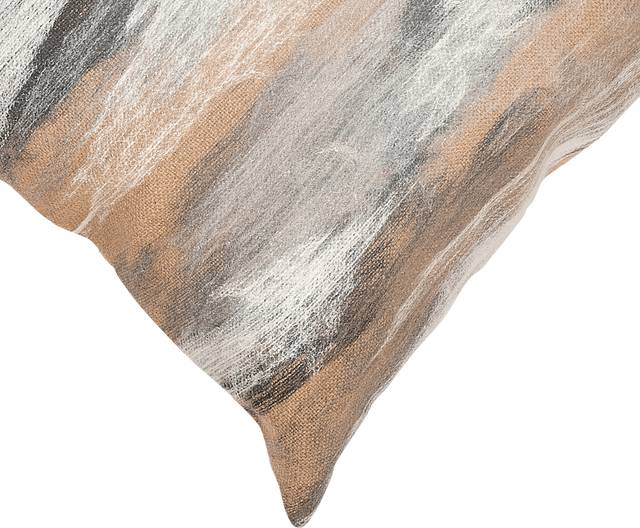 Graffolk Taupe Indoor/Outdoor Accent Pillow, Set of Two - Thumbnail - Image 2
