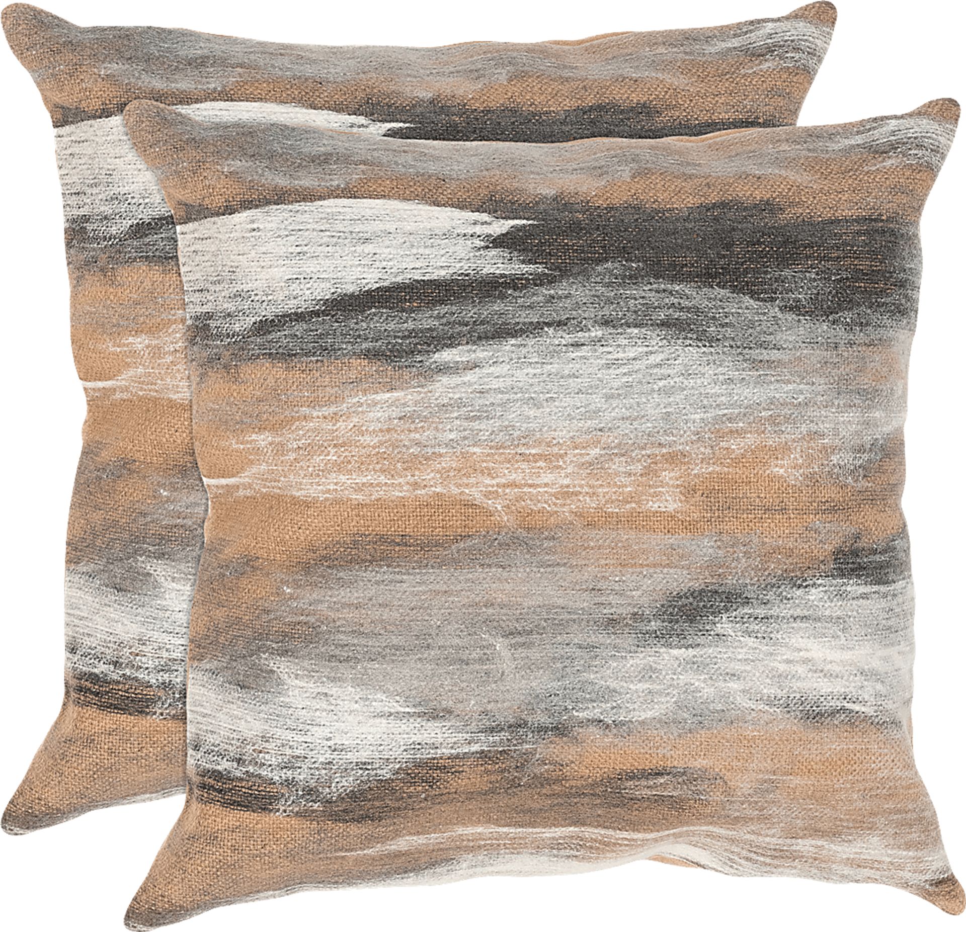 Graffolk Taupe Indoor/Outdoor Accent Pillow, Set of Two - Image 1