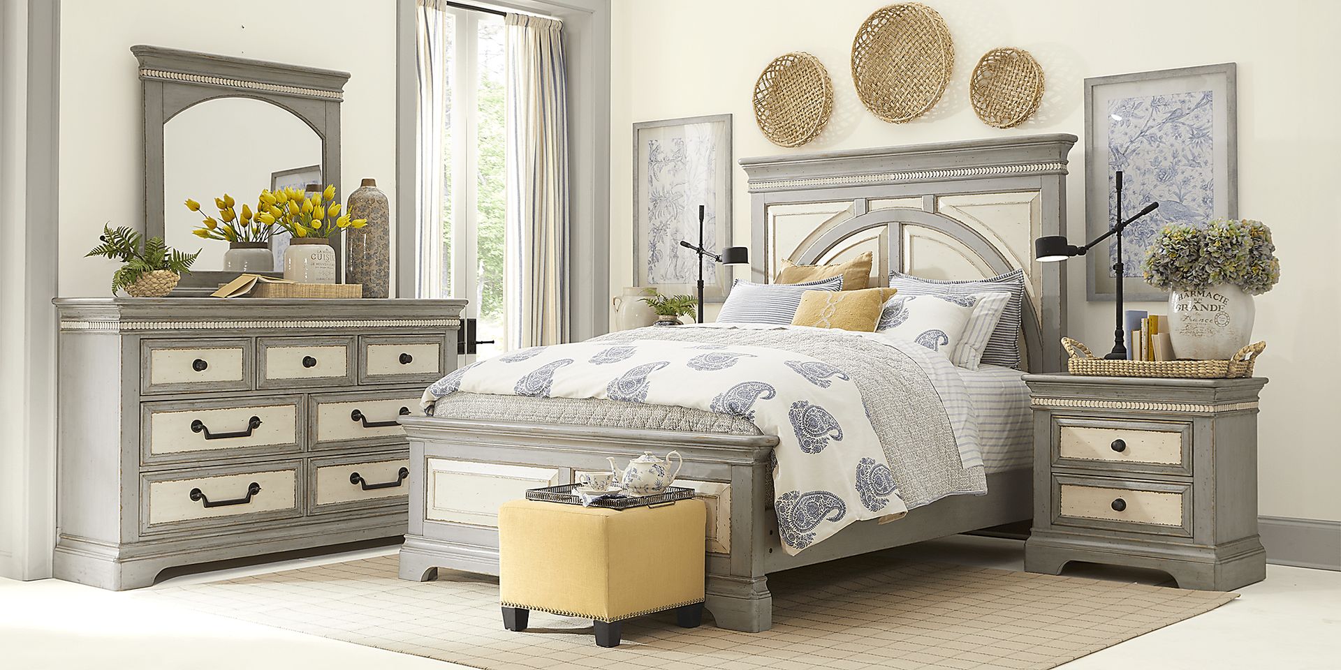 Granbury Gray 8 Pc King Panel Bedroom - Image 1