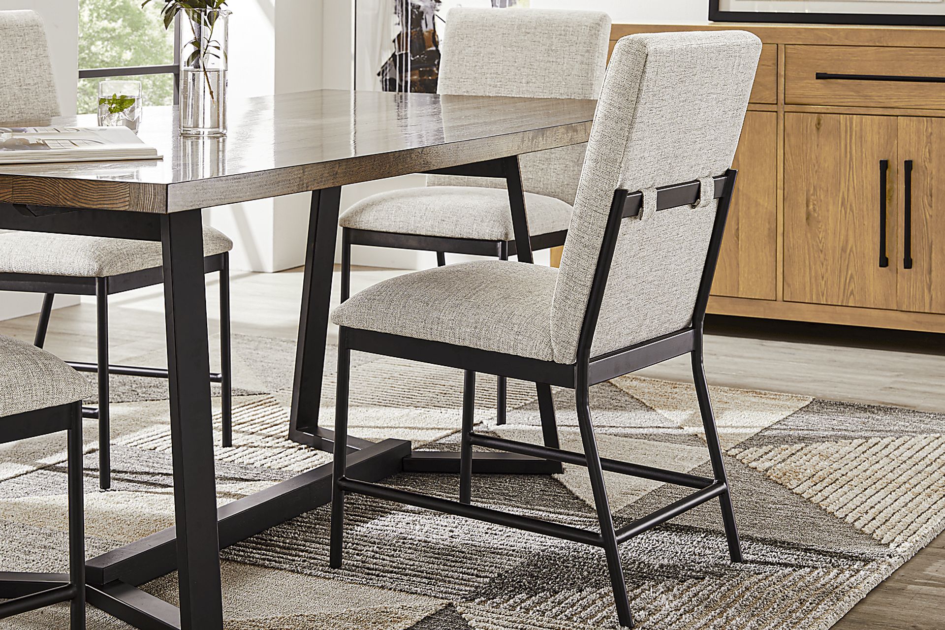 Grand Falls Natural Brown 5 Pc Dining Room with Upholstered Chairs - Image 6