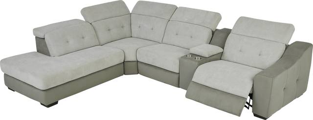 Grande Point Gray 5 Pc Power Reclining Sectional - Thumbnail - Image 3
