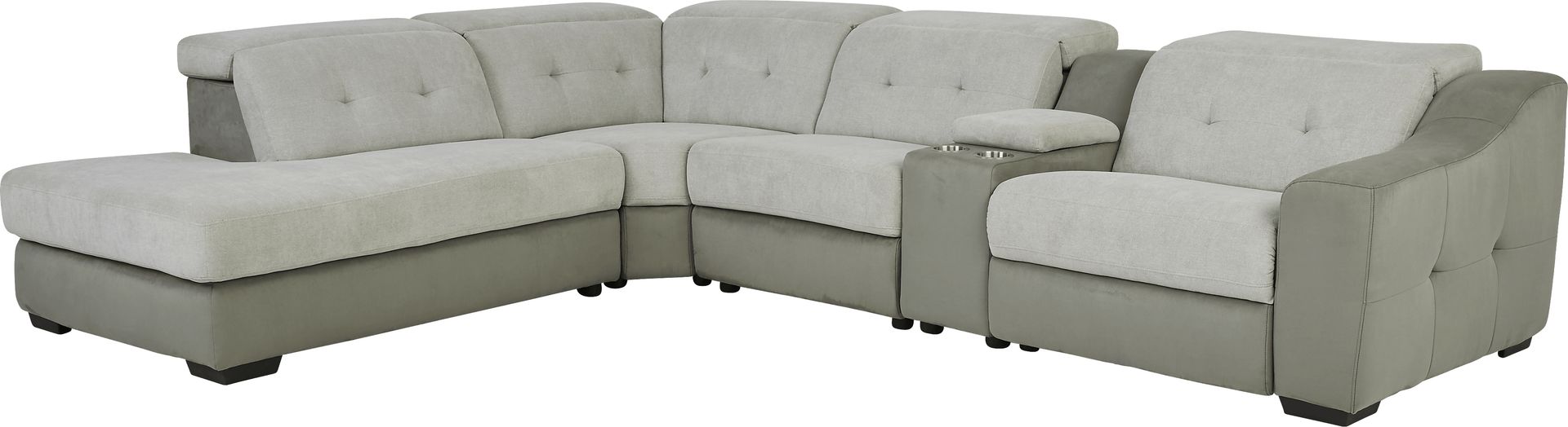 Grande Point Gray 6 Pc Power Reclining Sectional Living Room - Image 2