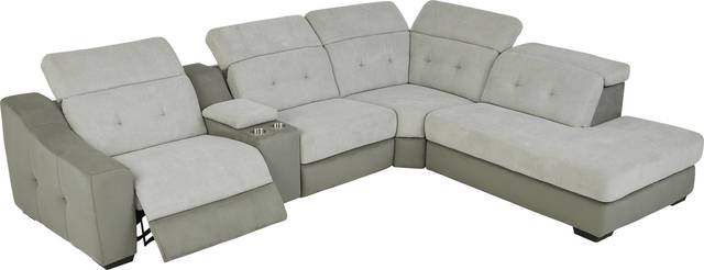 Grande Point Gray 5 Pc Power Reclining Sectional - Thumbnail - Image 2