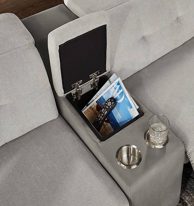 Grande Point Gray 5 Pc Power Reclining Sectional - Thumbnail - Image 4
