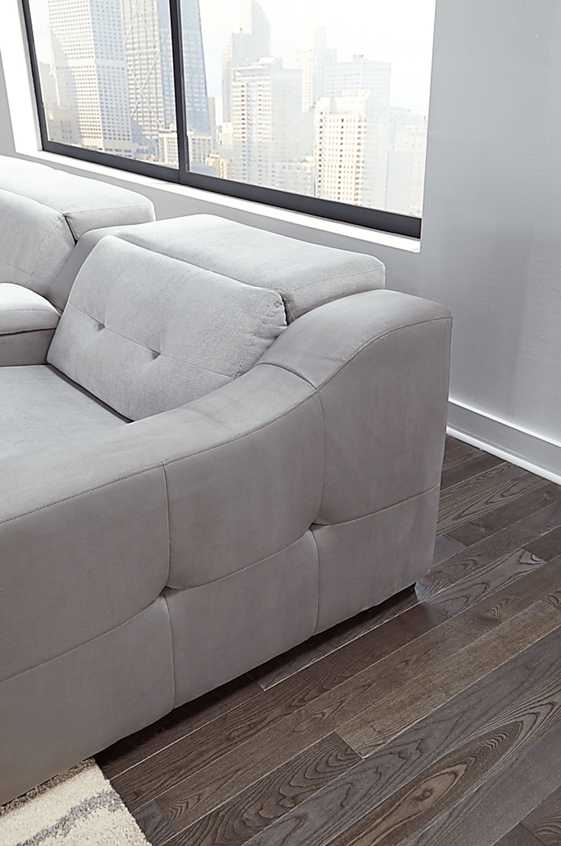 Grande Point Gray 5 Pc Dual Power Reclining Sectional - Image 9