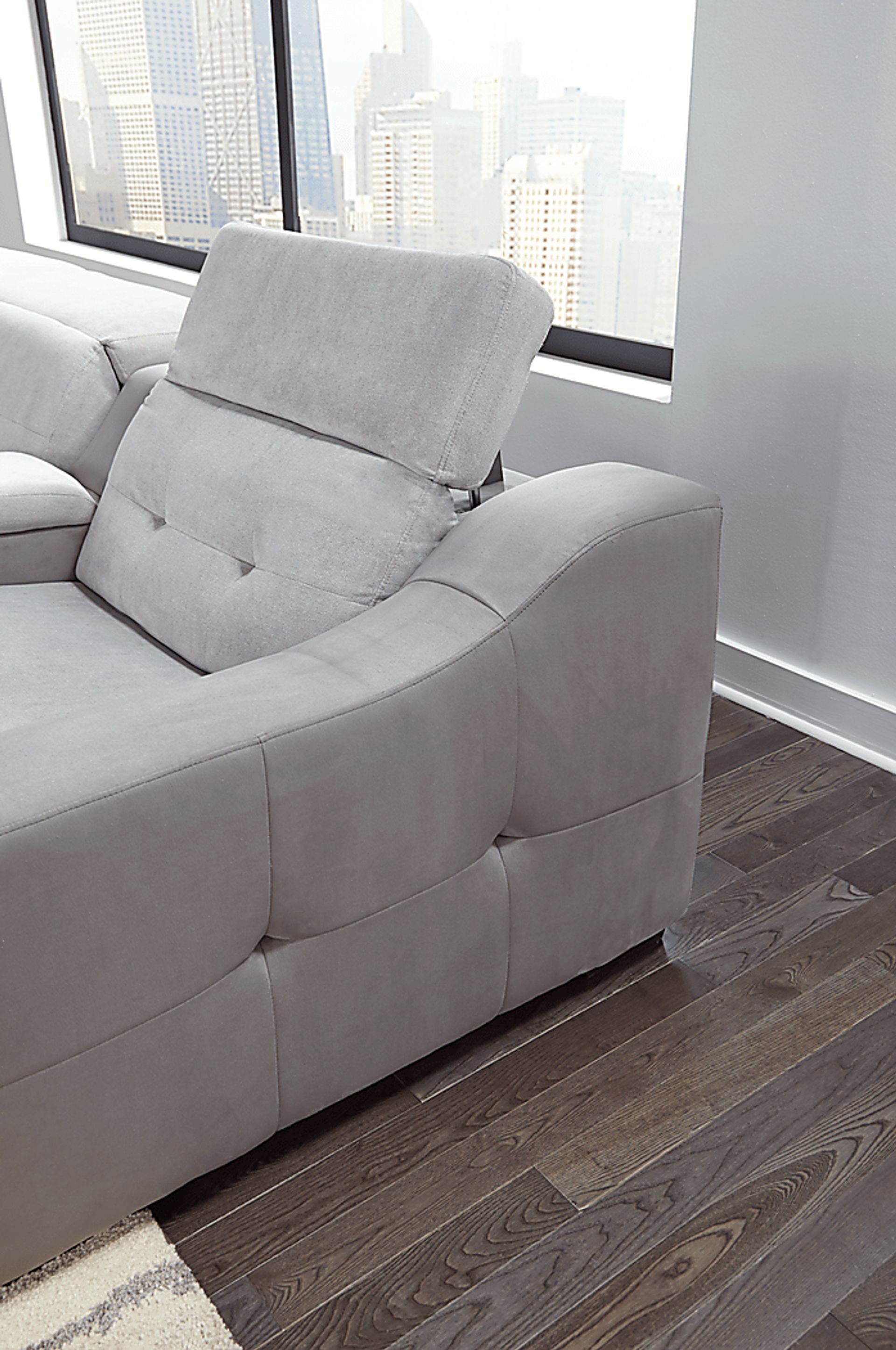 Grande Point Gray 5 Pc Dual Power Reclining Sectional - Image 11