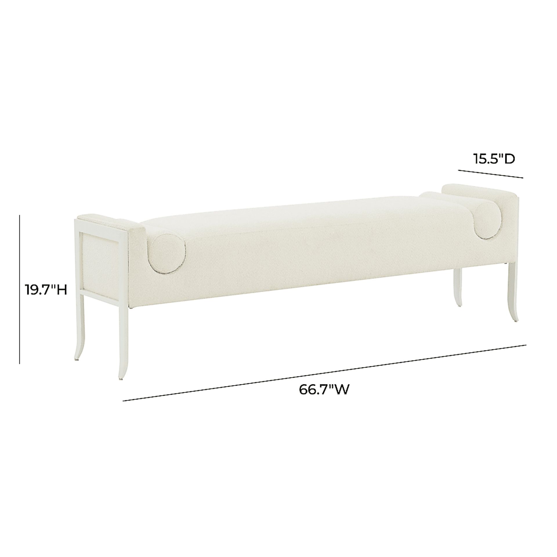 Grandey II Cream Accent Bench - Image 6
