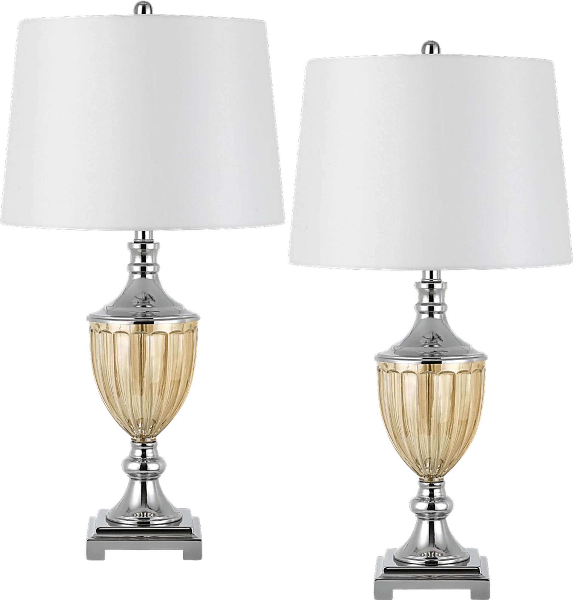 Grandville Silver Lamp, Set of 2 - Image 1