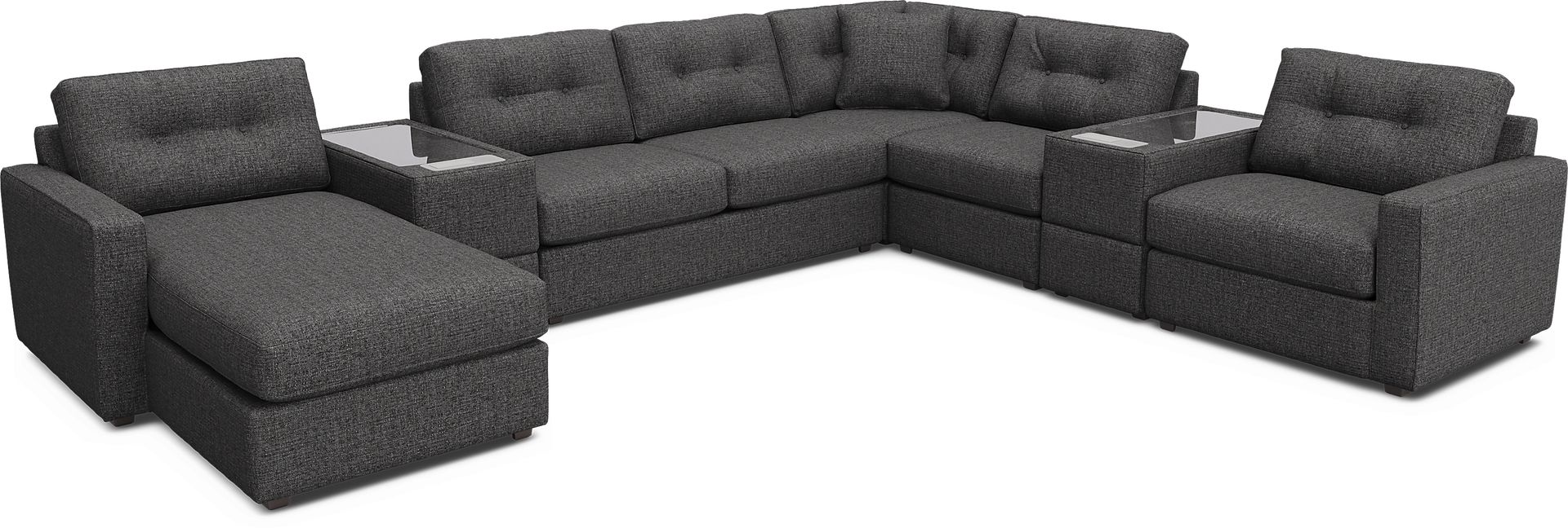 Granite 7 Pc ModularOne Gel Foam Sleeper with Media Consoles - Image 1