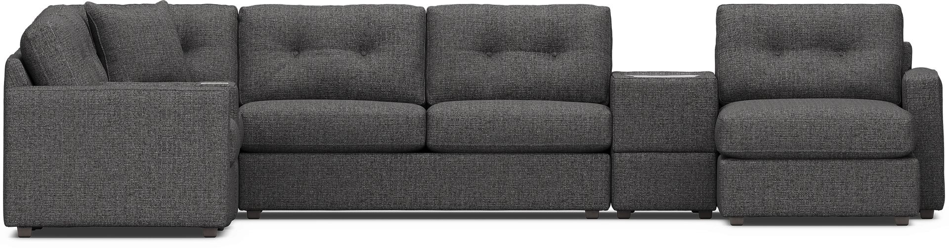 Granite 7 Pc ModularOne Gel Foam Sleeper with Media Consoles - Image 2