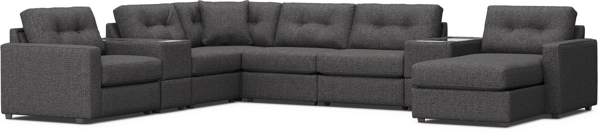 Granite 8 Pc Power Reclining ModularOne with Media Consoles - Image 3