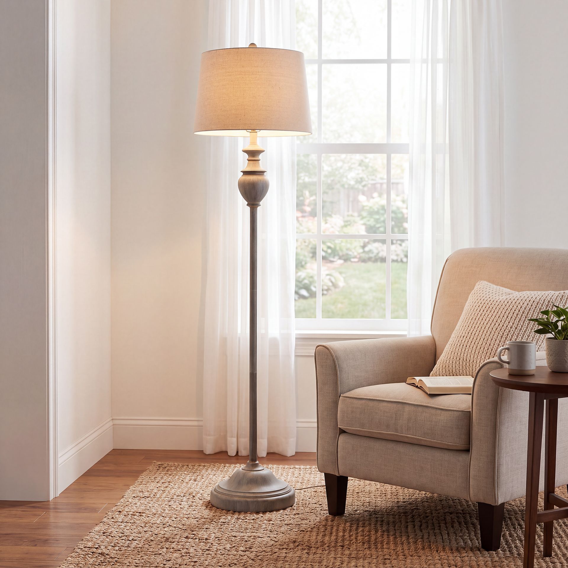 Granite Circle Gray Floor Lamp - Image 8