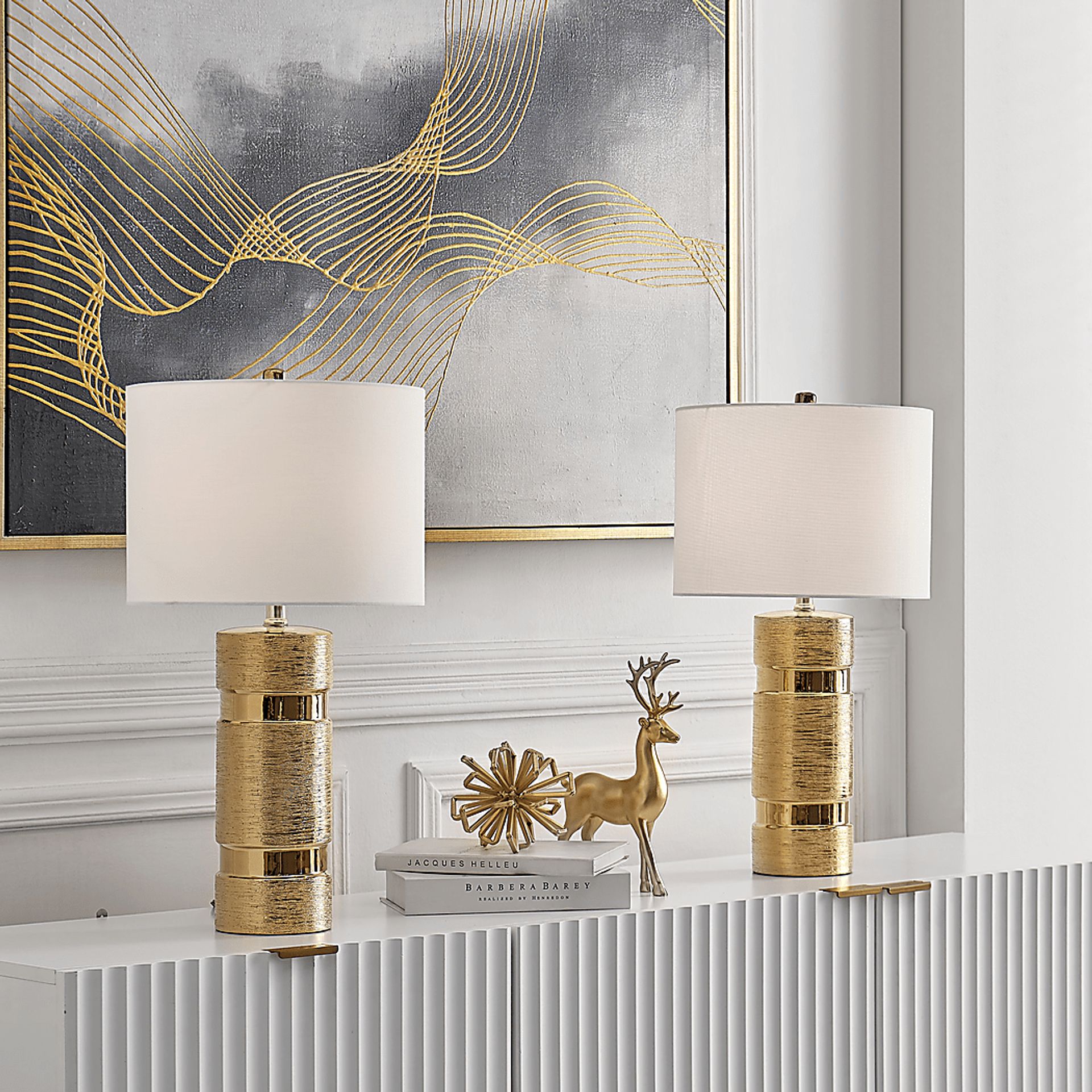Granite Way Gold Table Lamp, Set of Two - Image 4