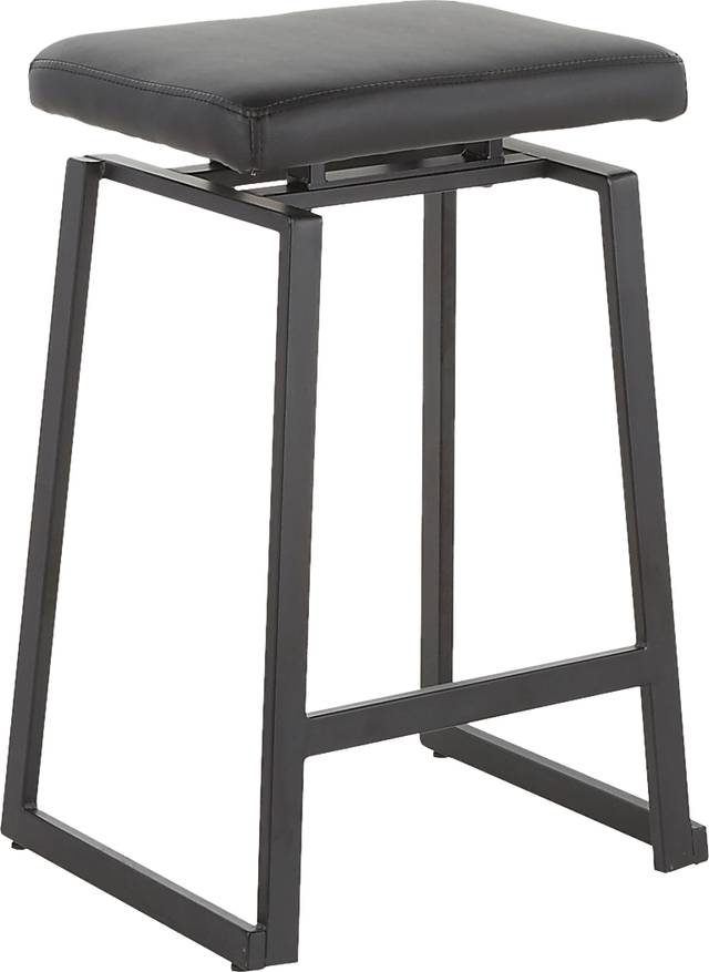 Grannis Black Counter Height Stool, Set of 2 - Thumbnail - Image 2