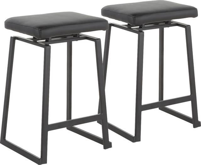 Grannis Black Counter Height Stool, Set of 2 - Thumbnail - Image 1