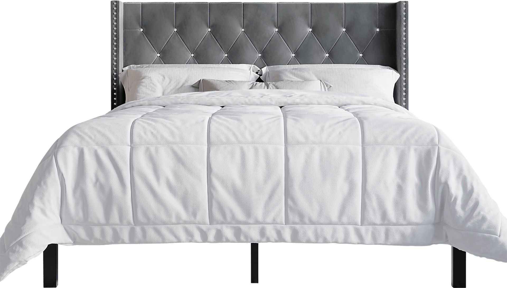 Granstreet Light Gray King Bed with 2 Nightstands - Image 3