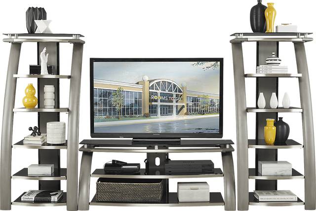 Grant City II Gray 3 Pc Wall Unit with 54 in. Console - Thumbnail - Image 1