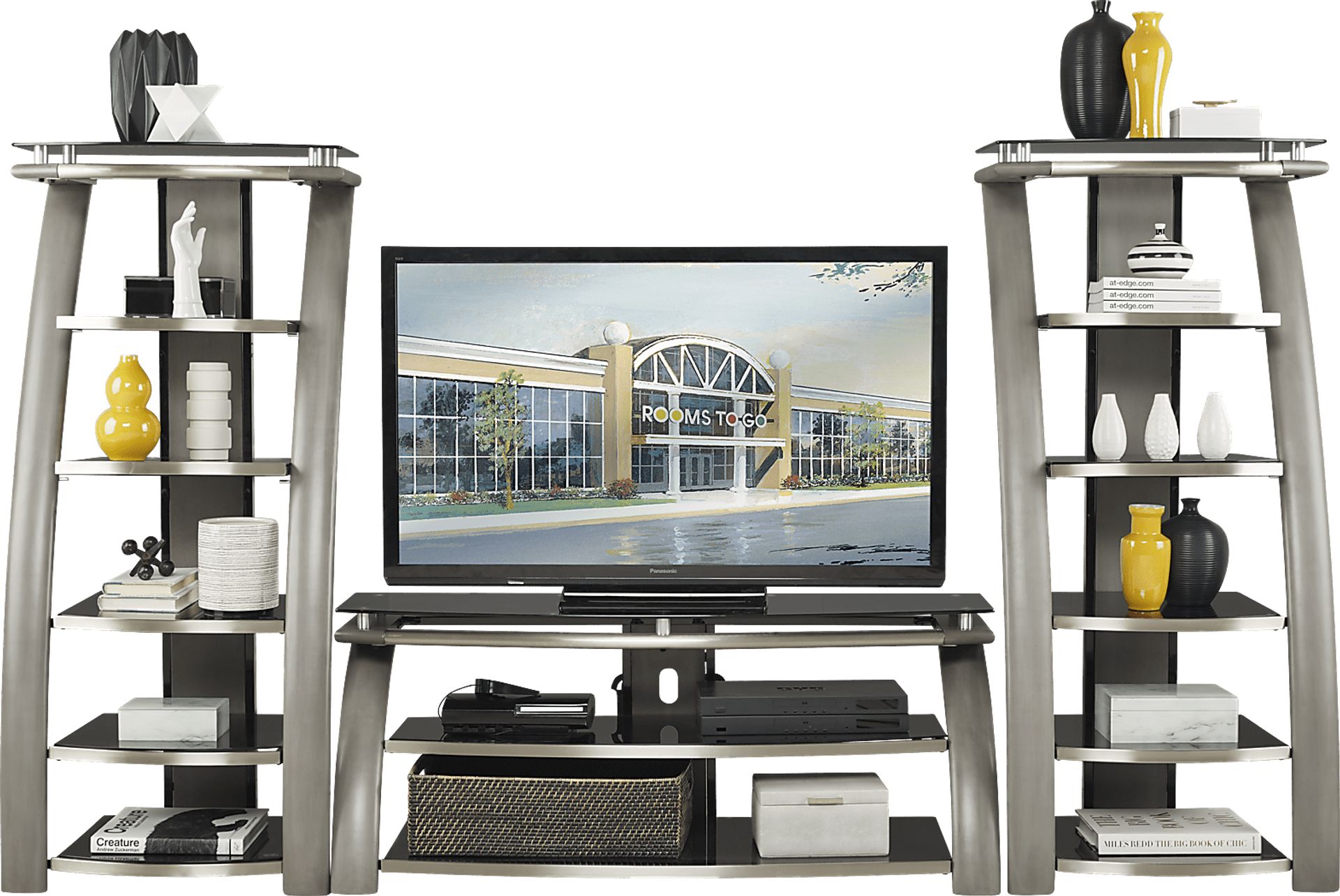 Grant City II Gray 3 Pc Wall Unit with 54 in. Console - Image 1