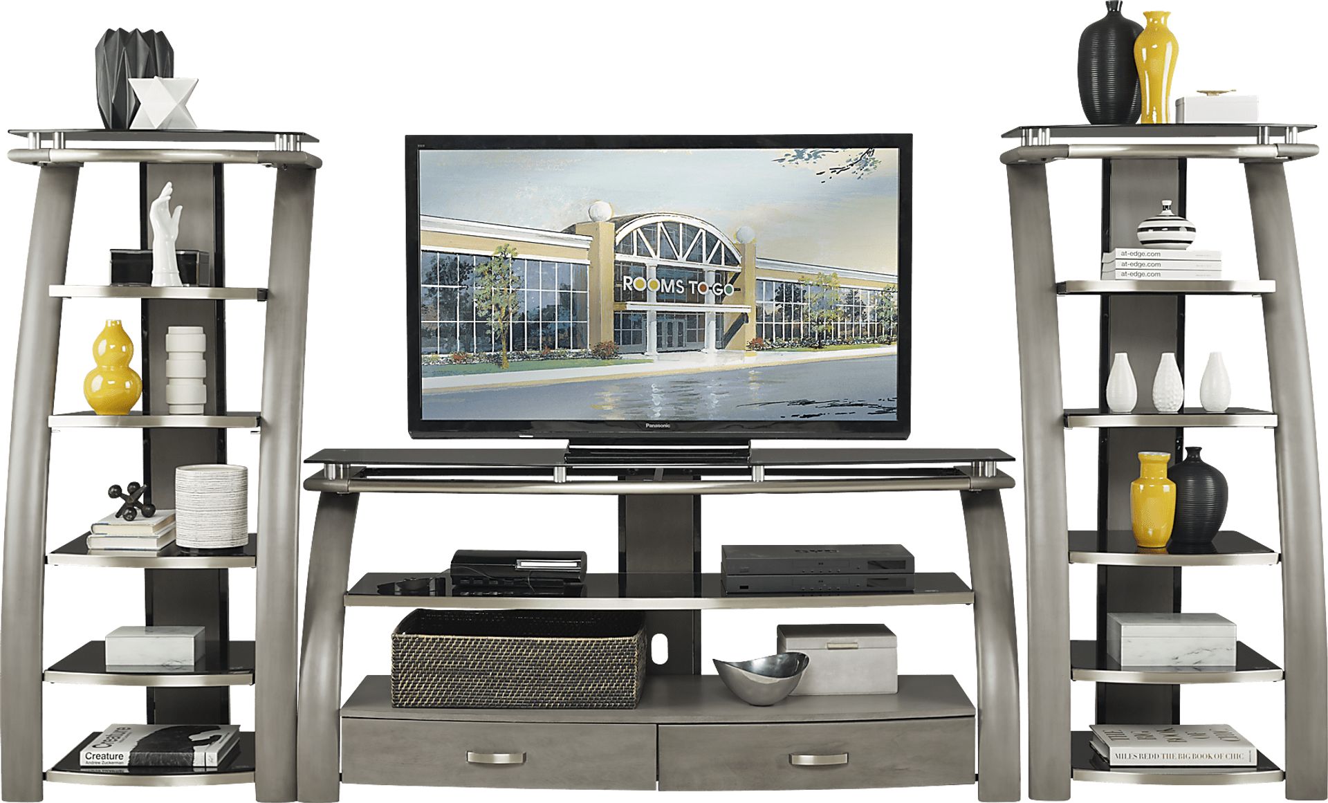 Grant City II Gray 3 Pc Wall Unit with 65 in. Console - Image 1