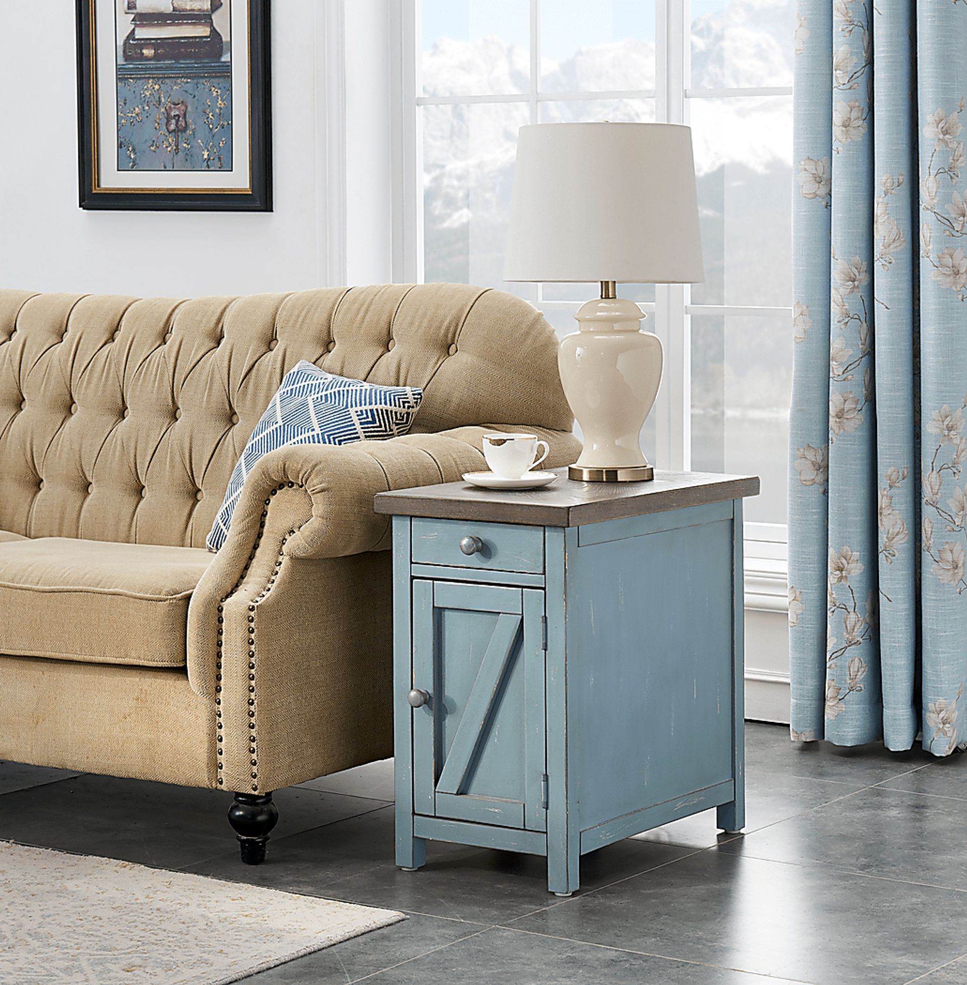 Grantland Blue Chairside Cabinet - Image 4