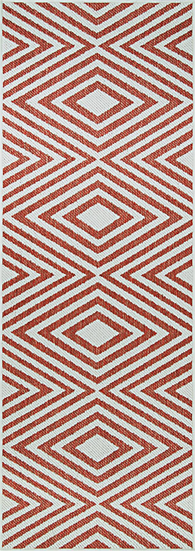 Grantley Coral 2'3 x 7'10 Indoor/Outdoor Runner Rug - Thumbnail - Image 1