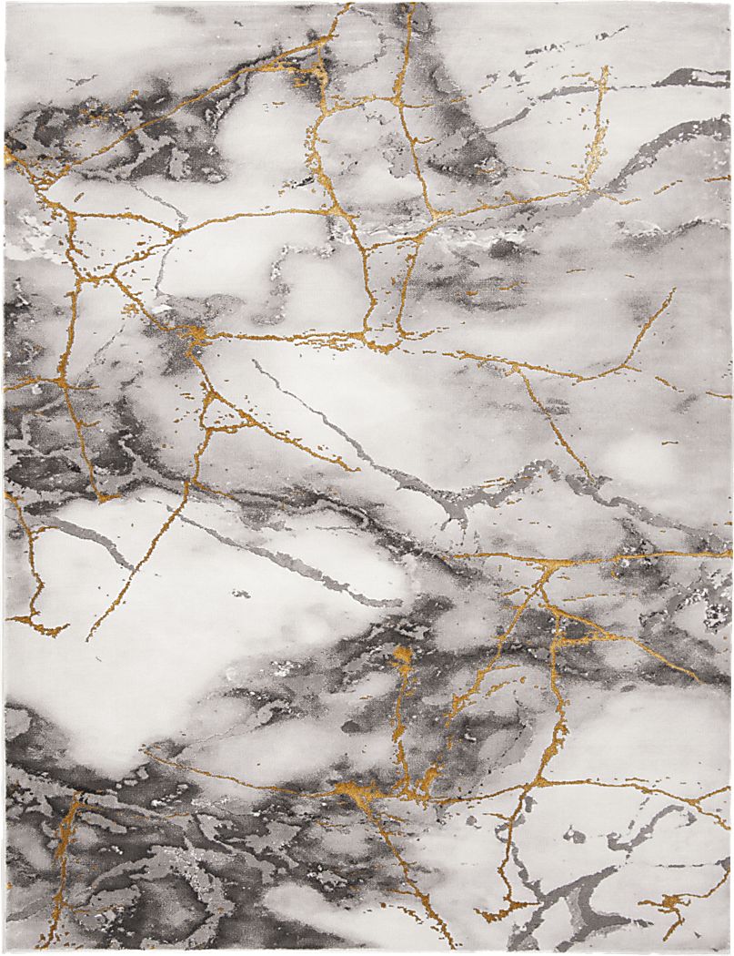 Cracked Marble Gray 8' x 10' Rug