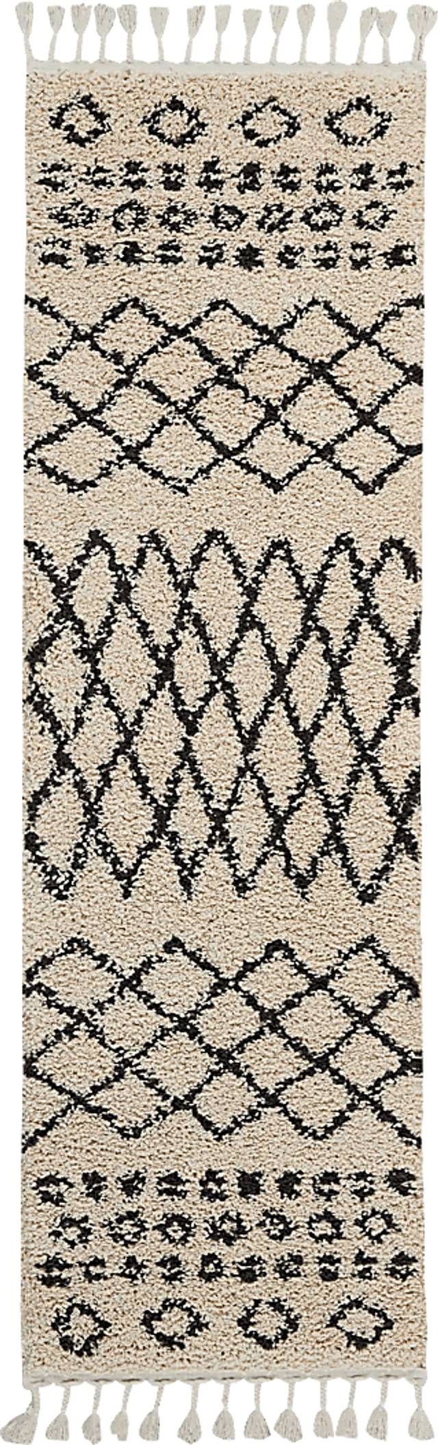 Graphic Patterns Cream 2'2 x 8'1 Runner Rug - Thumbnail - Image 1