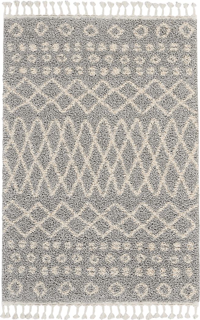 Graphic Patterns Silver 5'3 x 7'11 Rug