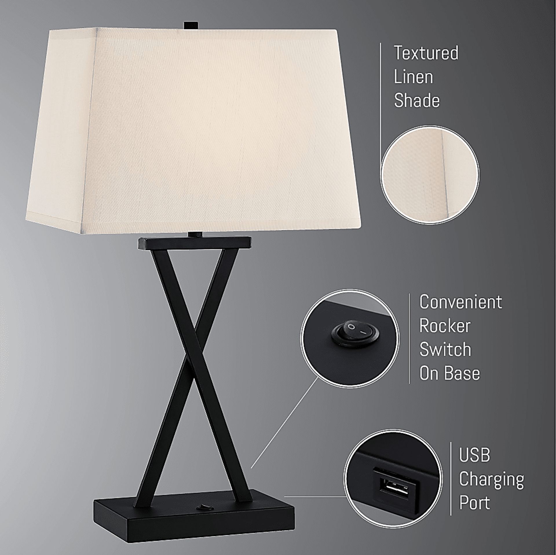 Grassmere Gate Black Table Lamps, Set of 2 - Image 6