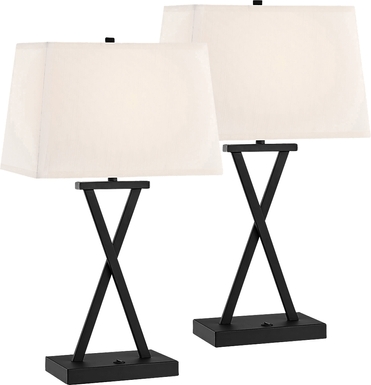 Grassmere Gate Black Table Lamp, Set of Two