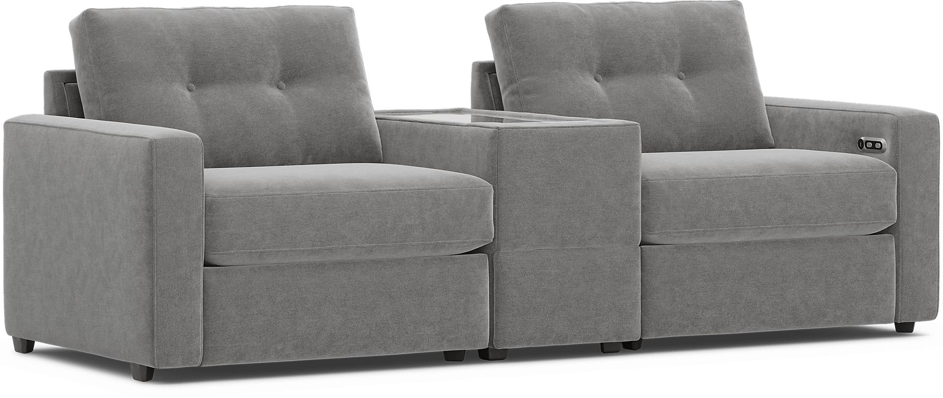 Gray 3 Pc Power Reclining ModularOne with Media Console - Image 4