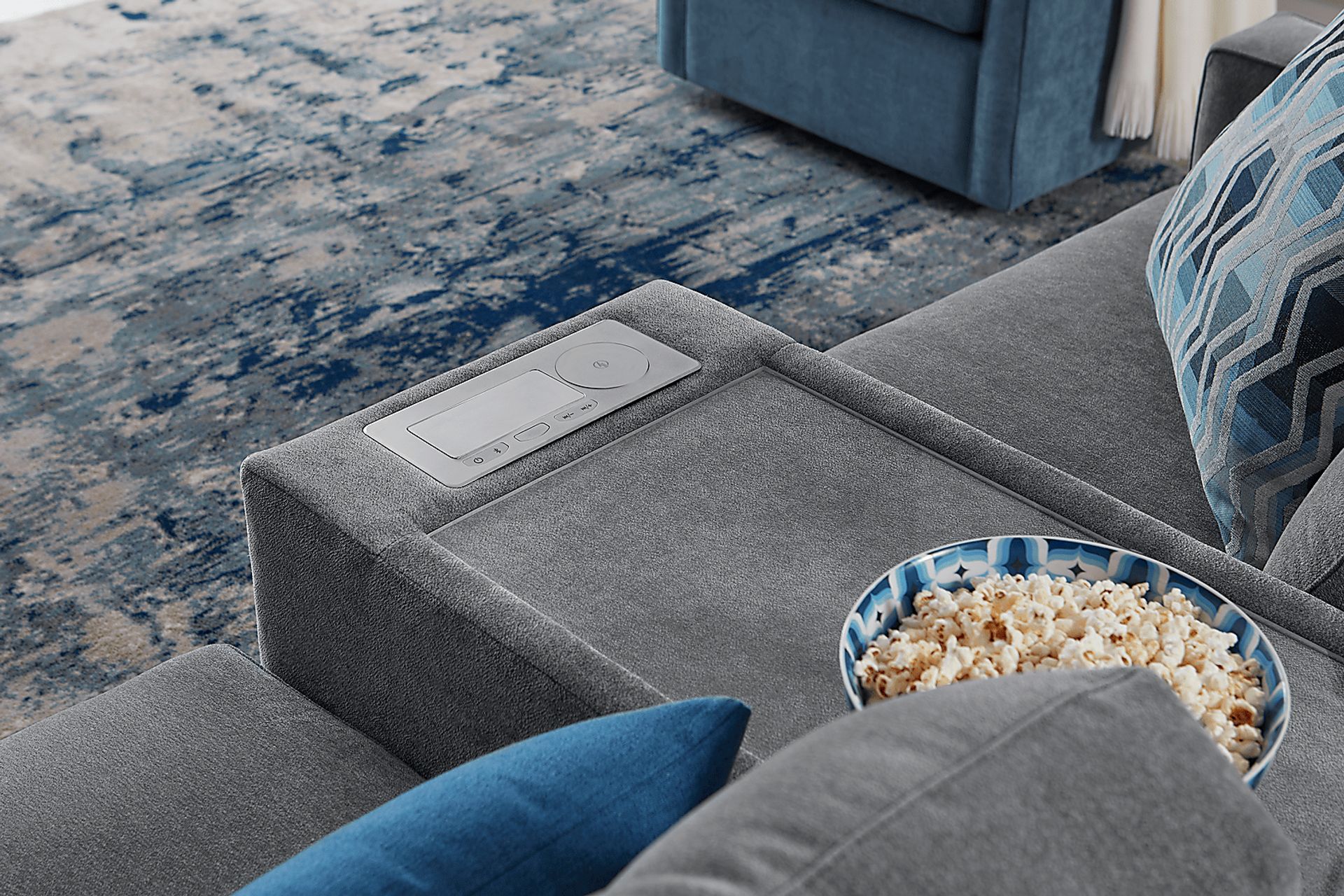 Gray 3 Pc Power Reclining ModularOne with Media Console - Image 7