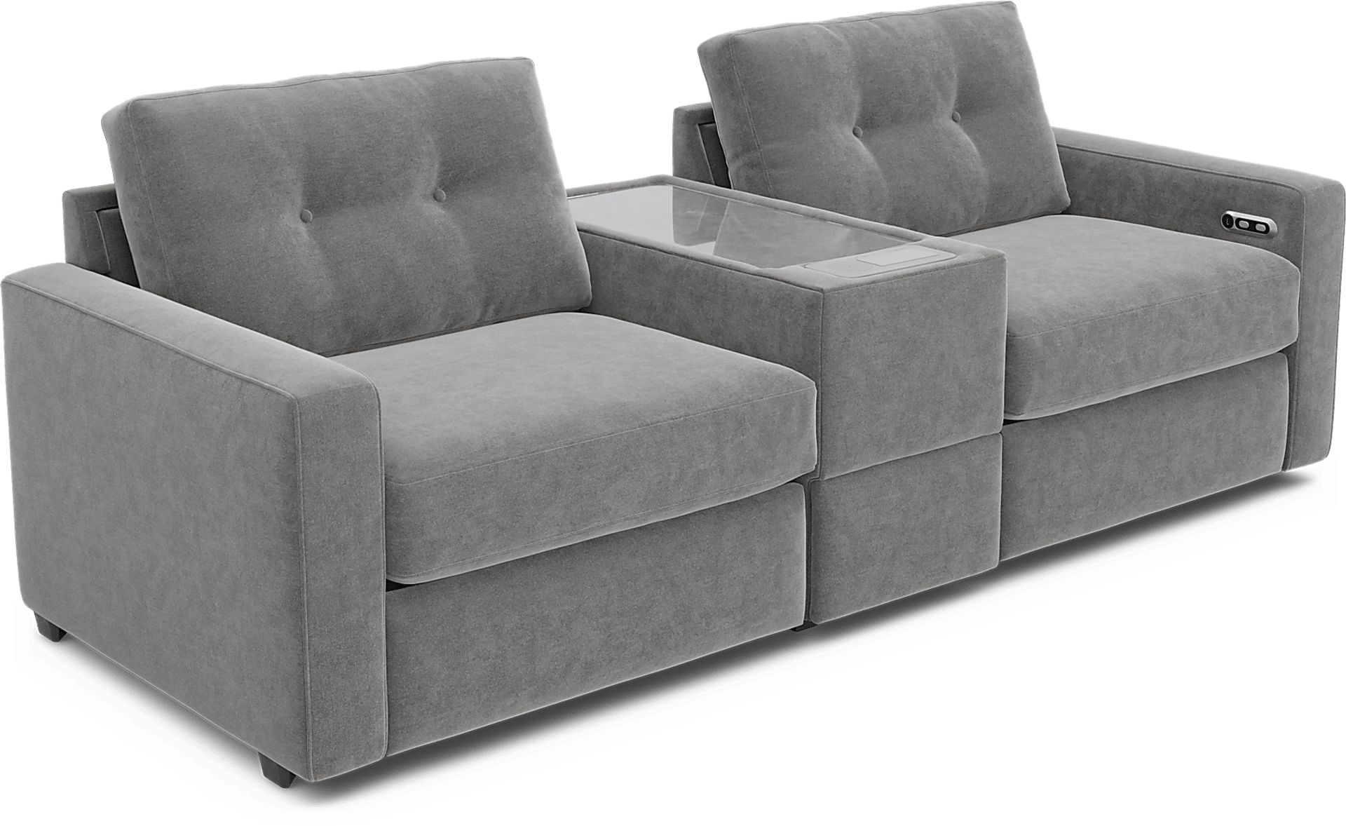 Gray 3 Pc Power Reclining ModularOne with Media Console - Image 1