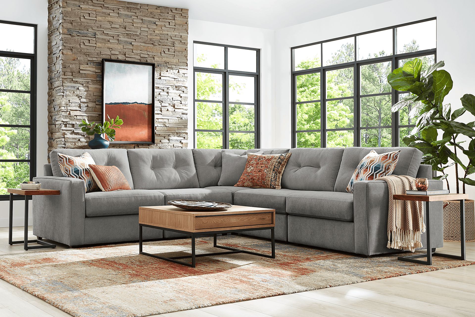 Gray 5 Pc Power Reclining ModularOne - Image 2
