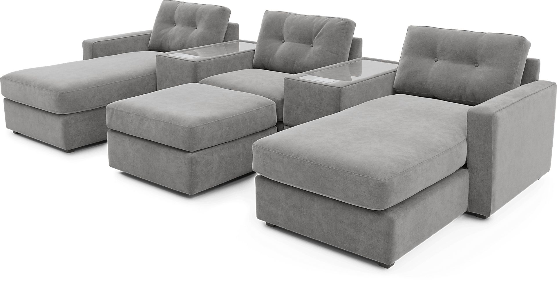 Gray 6 Pc ModularOne with Media Consoles - Image 1