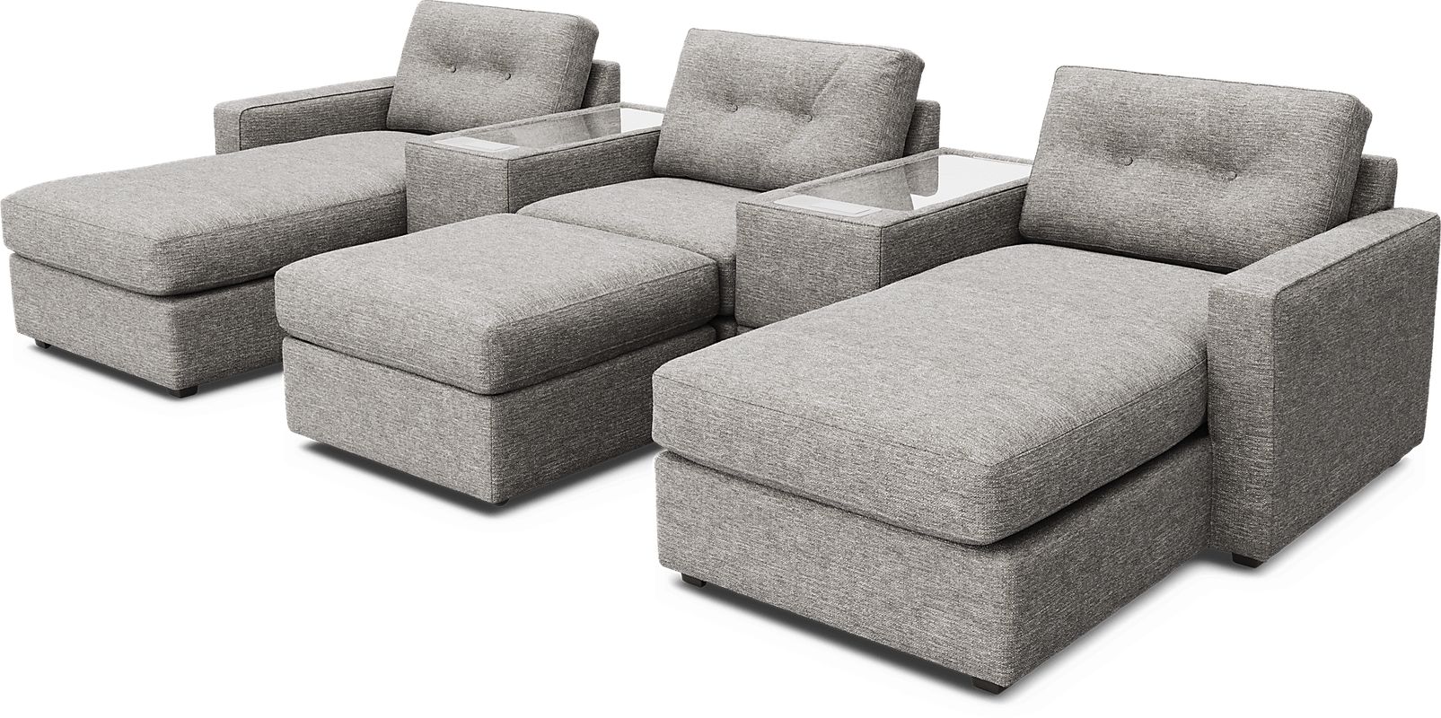 Gray 6 Pc ModularOne with Media Consoles