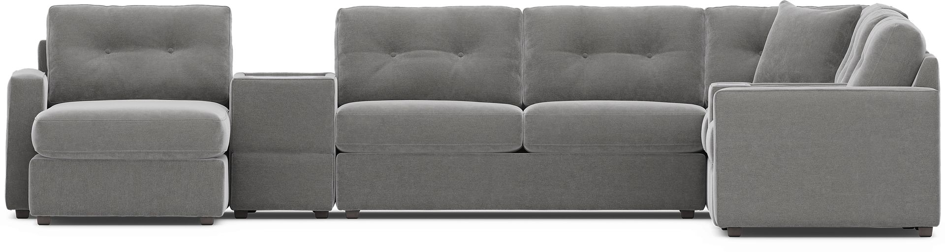 Gray 7 Pc ModularOne Gel Foam Sleeper with Media Consoles - Image 3