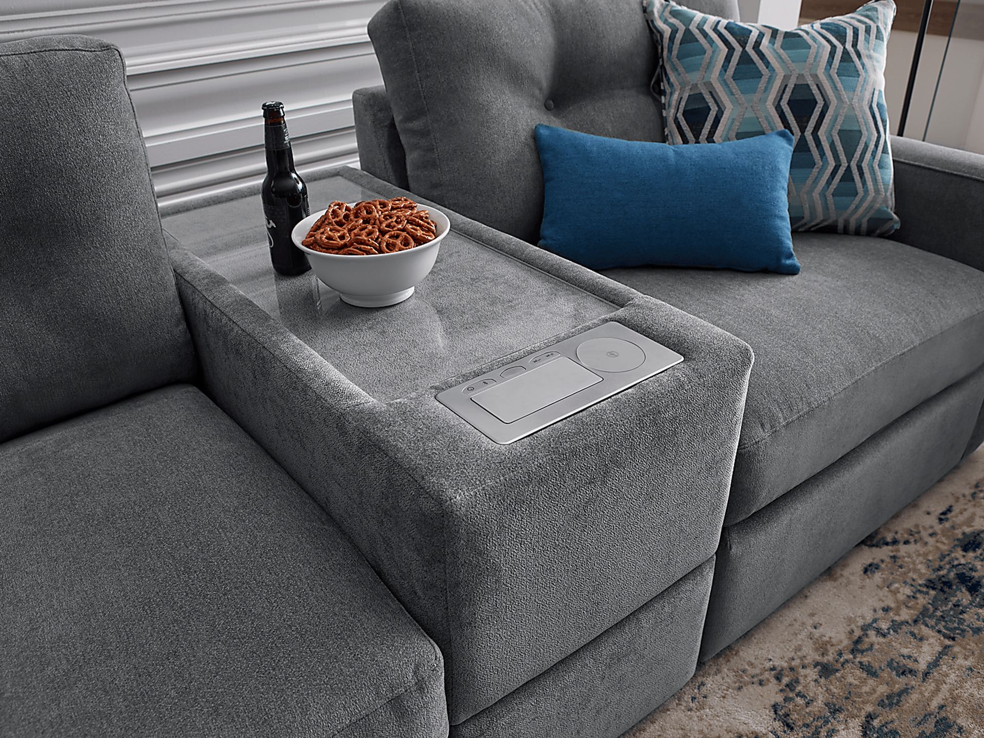 Gray 7 Pc ModularOne Gel Foam Sleeper with Media Consoles - Image 5