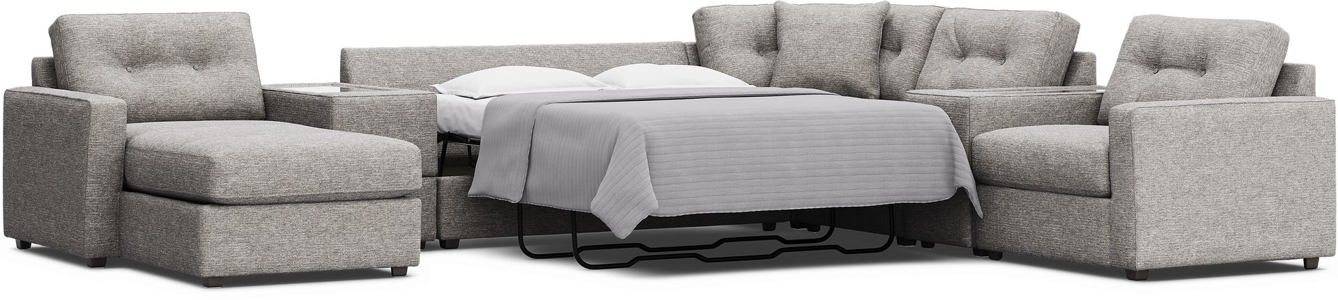 Gray 7 Pc ModularOne Gel Foam Sleeper - Image 3