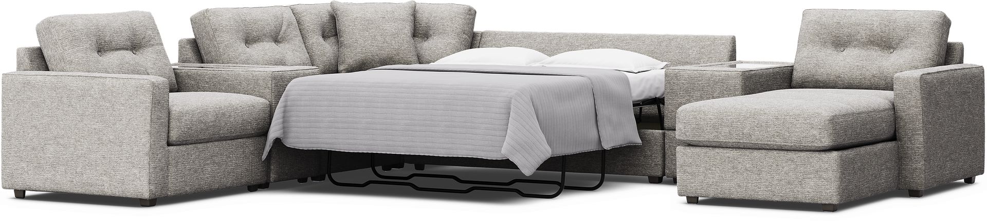 Gray 7 Pc ModularOne Gel Foam Sleeper - Image 3