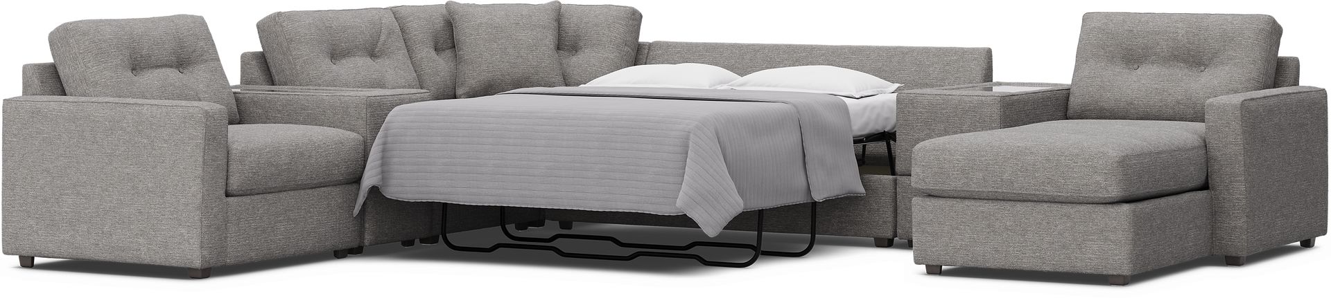 Gray 7 Pc ModularOne Gel Foam Sleeper - Image 2
