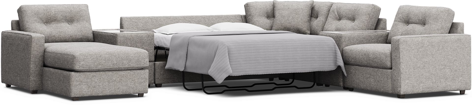 Gray 7 Pc ModularOne Sleeper with Media Consoles - Image 3