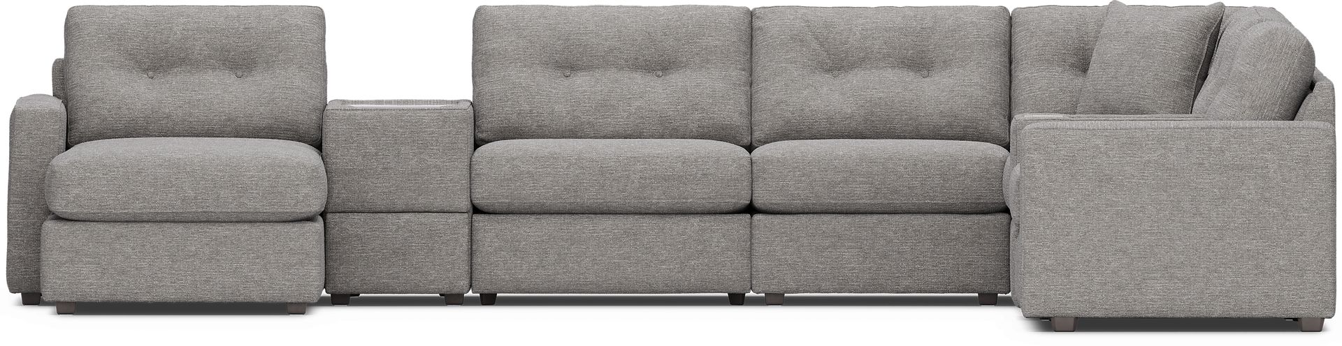 Gray 8 Pc Power Reclining ModularOne with Media Consoles - Image 2