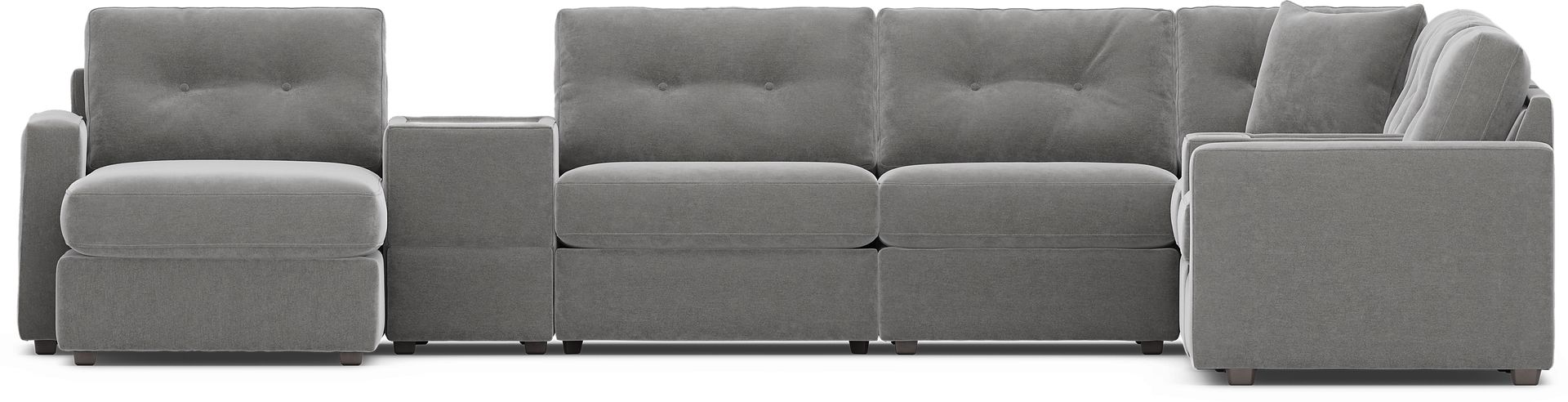 Gray 8 Pc Power Reclining ModularOne with Media Consoles - Image 2