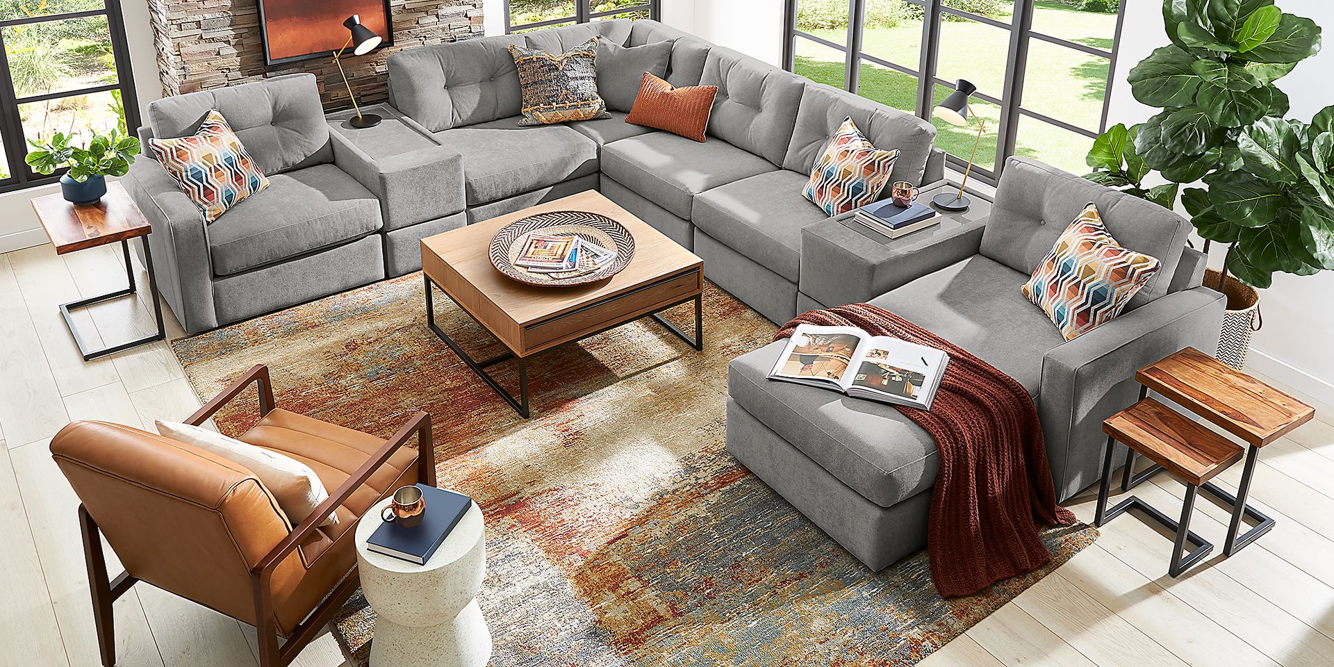 Gray 8 Pc Power Reclining ModularOne - Image 2