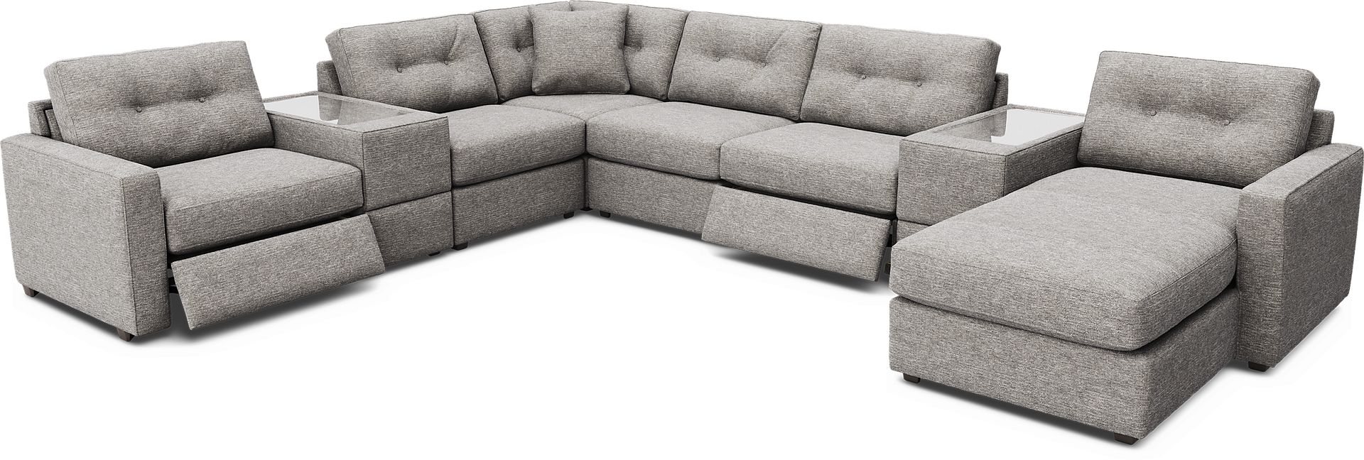 Gray 8 Pc Power Reclining ModularOne