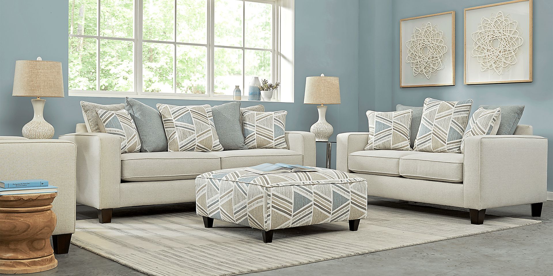 Grayfield Cream 3 Pc Living Room - Image 1