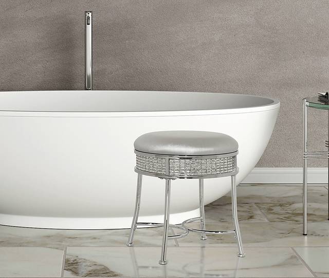 Grayhampton Gray Vanity Stool - Thumbnail - Image 4